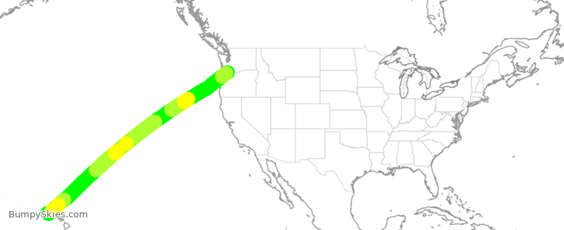 Turbulence forecast map for ASA901, LIH to PDX