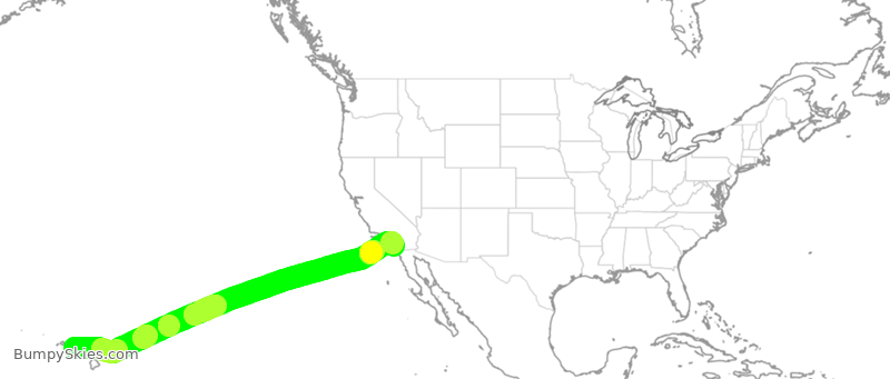 Turbulence forecast map for ASA904, HNL to SAN
