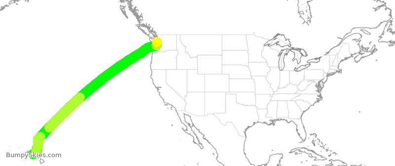 Turbulence forecast map for ASA90, HNL to SEA