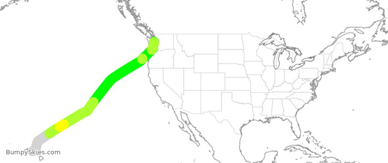 Turbulence forecast map for ASA9234, HNL to SEA