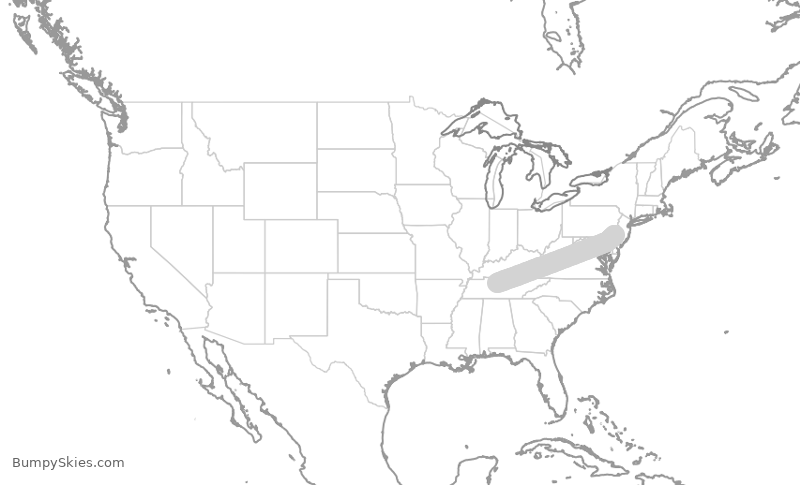 Turbulence forecast map for ASA9261, BNA to EWR