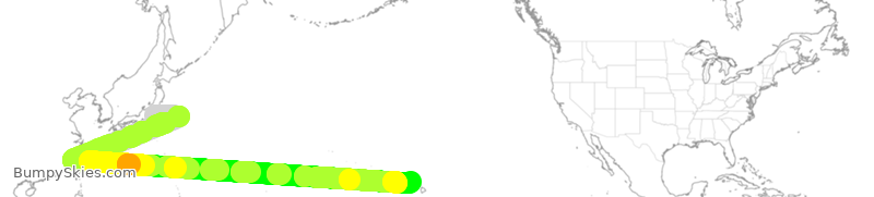 Turbulence forecast map for ASA9282, HND to HNL