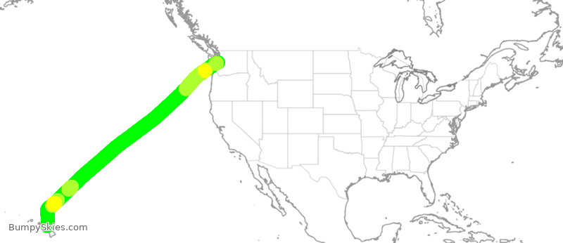 Turbulence forecast map for ASA929, SEA to OGG