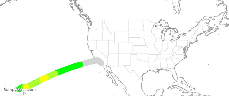 Turbulence forecast map for ASA9309, SAN to HNL
