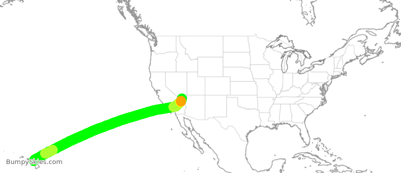 Turbulence forecast map for ASA931, LAS to OGG