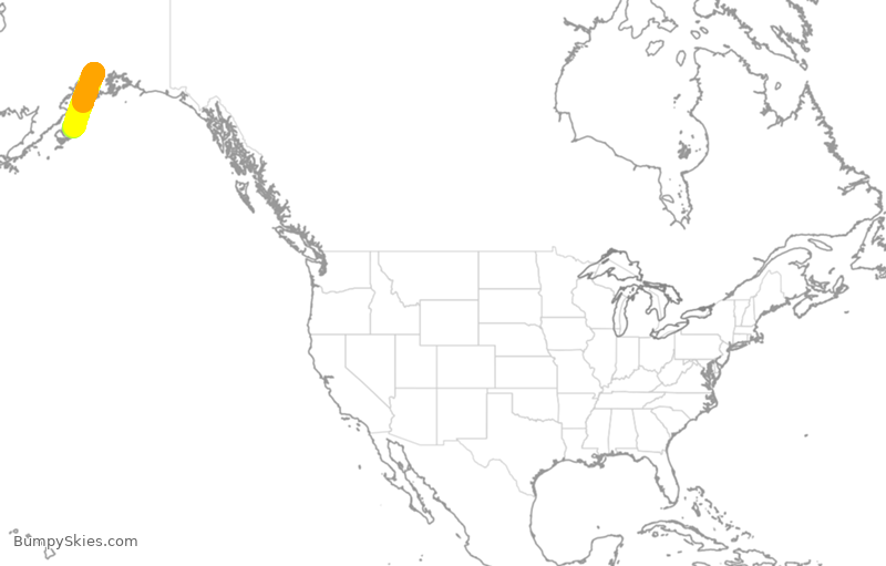 Turbulence forecast map for ASA9341, ANC to ADQ