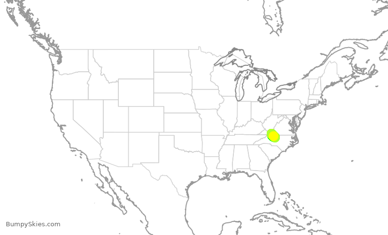 Turbulence forecast map for ASA9433, GSO to GSO