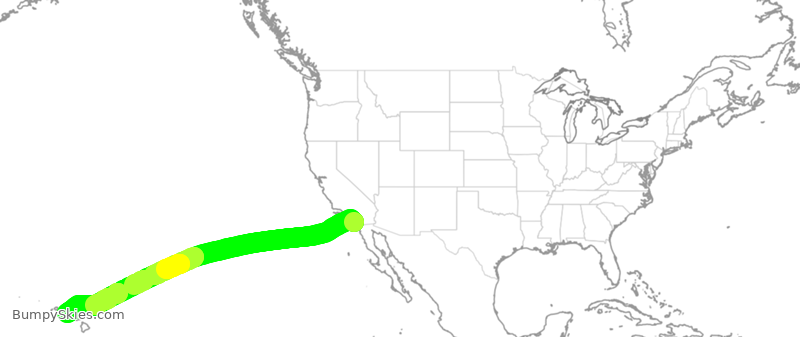 Turbulence forecast map for ASA94, SAN to HNL
