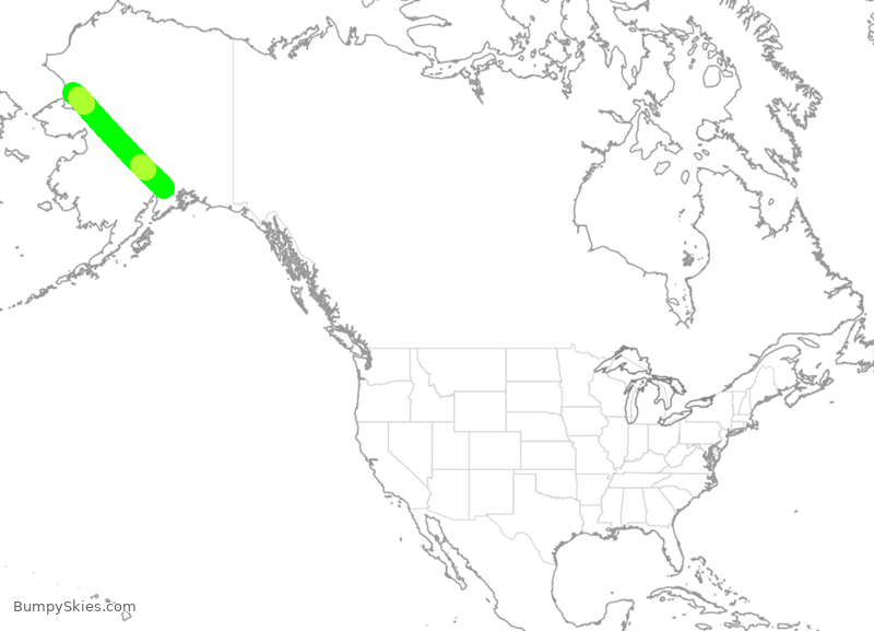 Turbulence forecast map for ASA9563, ANC to OTZ