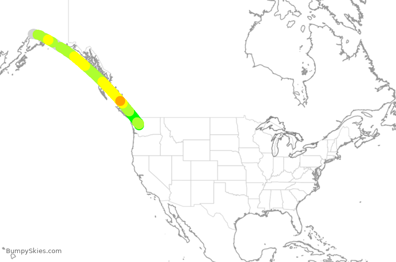Turbulence forecast map for ASA9626, ANC to SEA