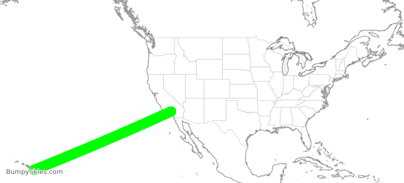 Turbulence forecast map for ASA9646, ONT to ITO