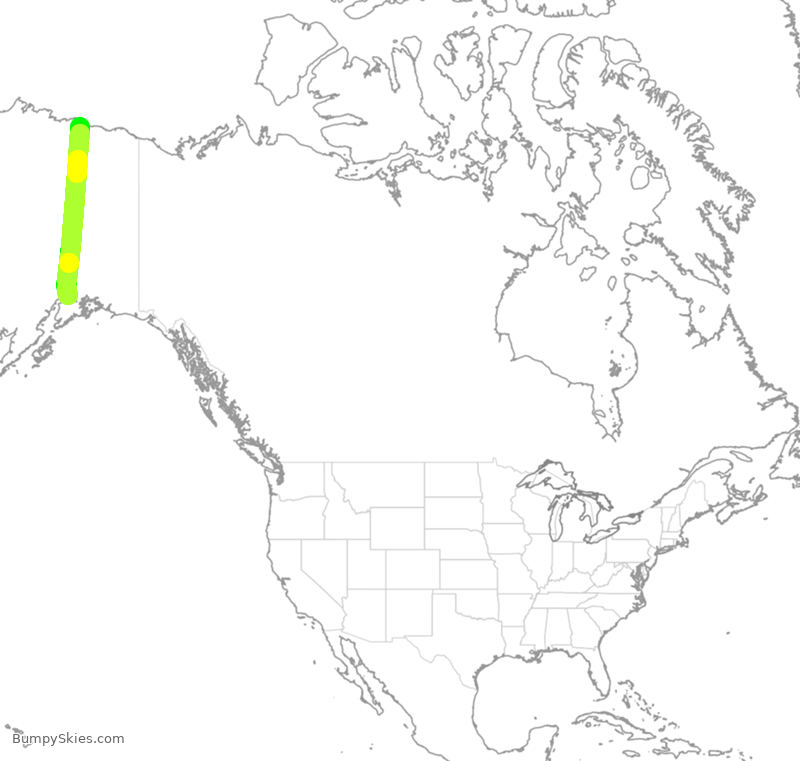 Turbulence forecast map for ASA9662, SCC to ANC