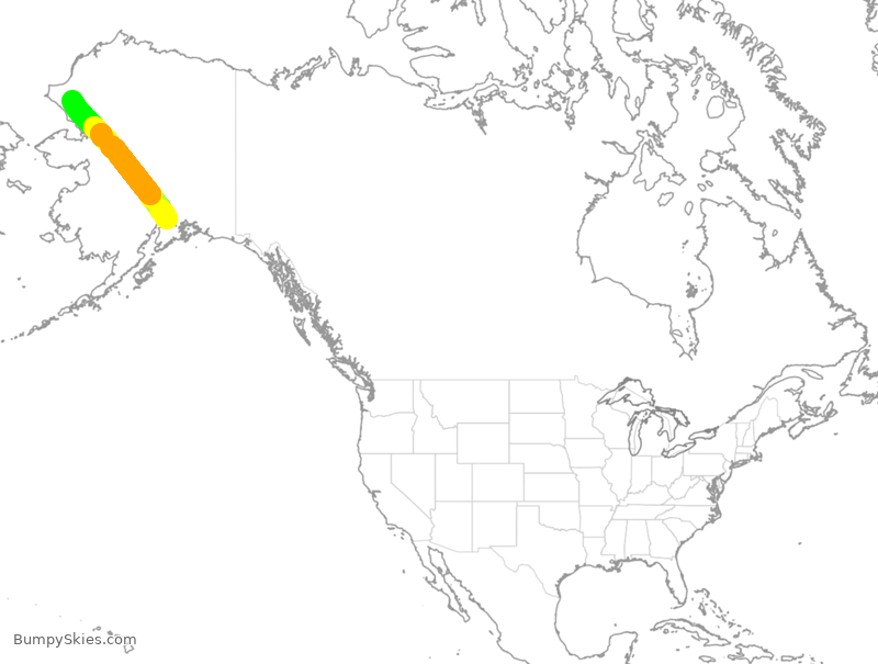 Turbulence forecast map for ASA9669, ANC to RDB