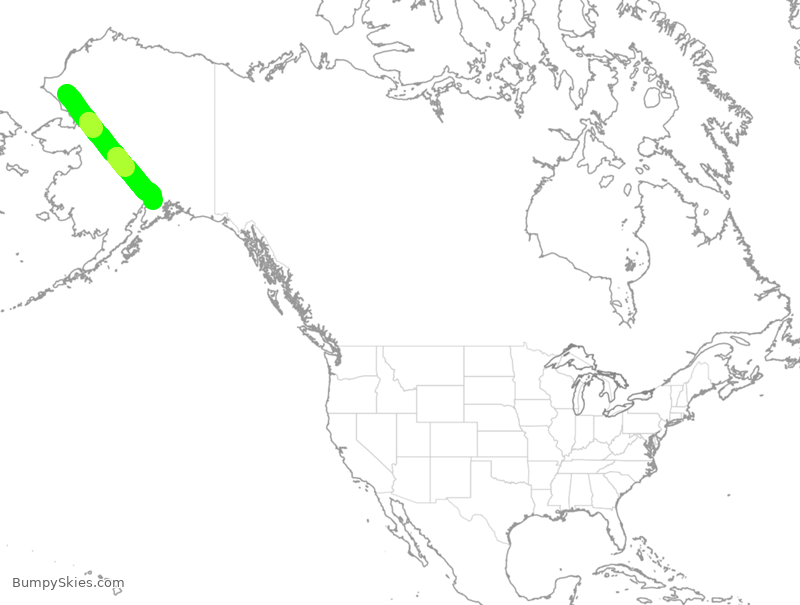 Turbulence forecast map for ASA9671, RDB to ANC