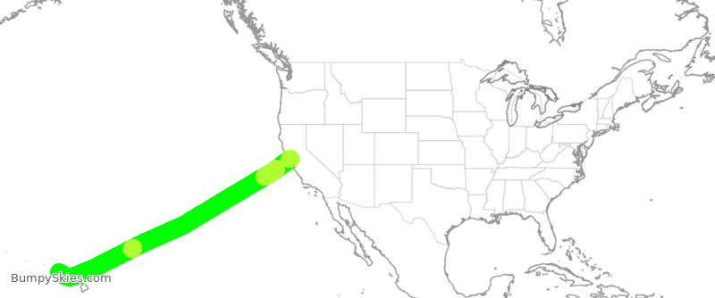 Turbulence forecast map for ASA967, OAK to LIH