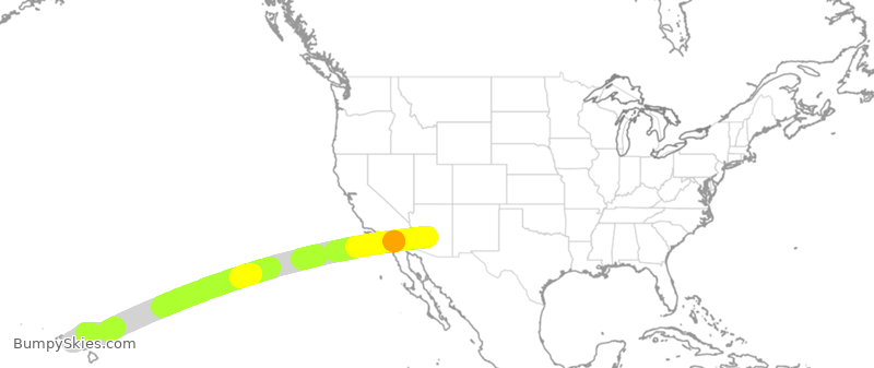 Turbulence forecast map for ASA9681, PHX to HNL
