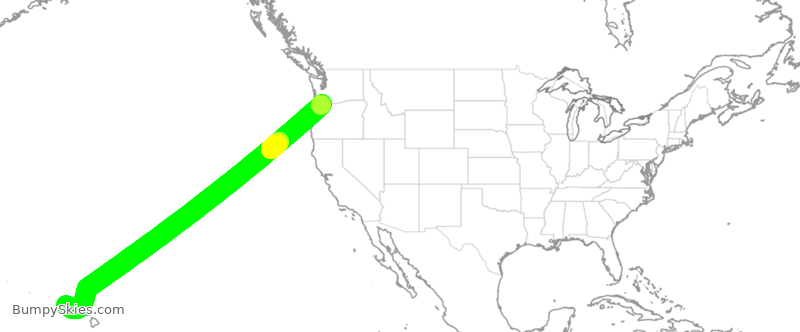 Turbulence forecast map for ASA973, PDX to LIH