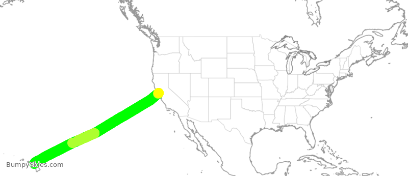 Turbulence forecast map for ASA979, SFO to OGG