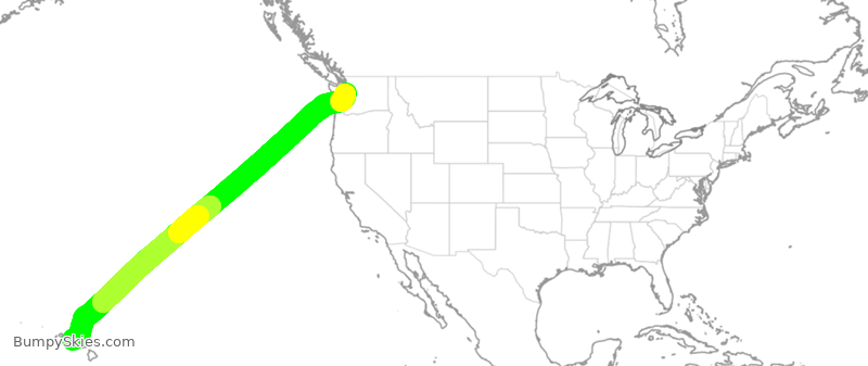 Turbulence forecast map for ASA9800, HNL to SEA