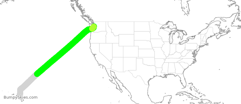 Turbulence forecast map for ASA9809, OGG to SEA