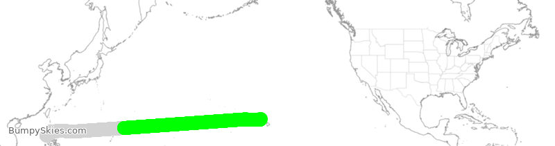 Turbulence forecast map for ASA9920, CRK to HNL