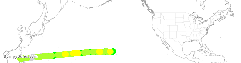 Turbulence forecast map for ASA9922, CRK to HNL