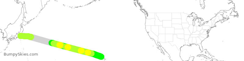 Turbulence forecast map for ASA9934, HND to HNL