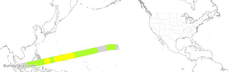 Turbulence forecast map for ASA9980, SSS to HNL