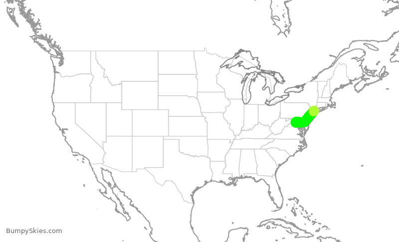 Turbulence forecast map for ASH4004, IAD to LGA