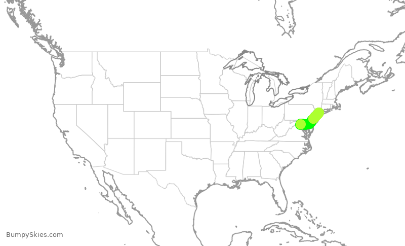 Turbulence forecast map for ASH4005, IAD to LGA