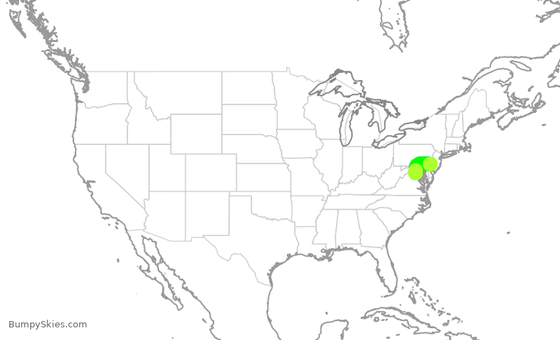 Turbulence forecast map for ASH4068, PHL to IAD