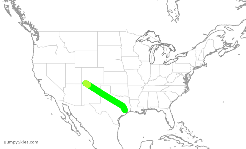 Turbulence forecast map for ASH4073, IAH to DRO