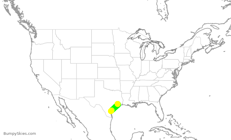 Turbulence forecast map for ASH6128, IAH to CRP