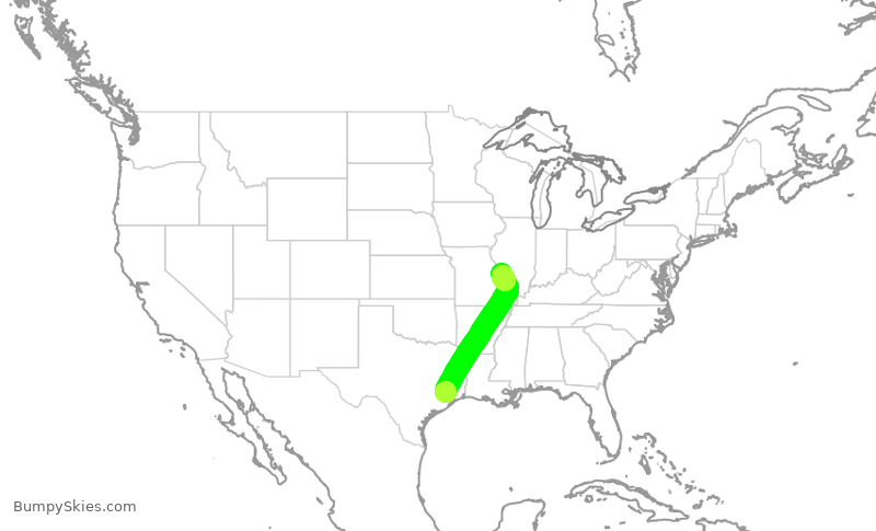 Turbulence forecast map for ASH6175, IAH to STL