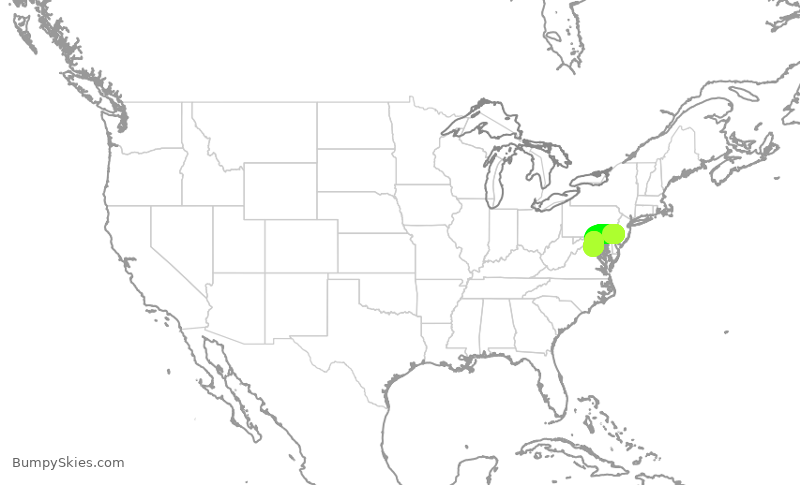 Turbulence forecast map for ASH6235, PHL to IAD