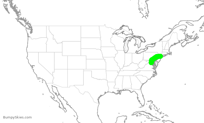 Turbulence forecast map for ASH6294, LGA to IAD