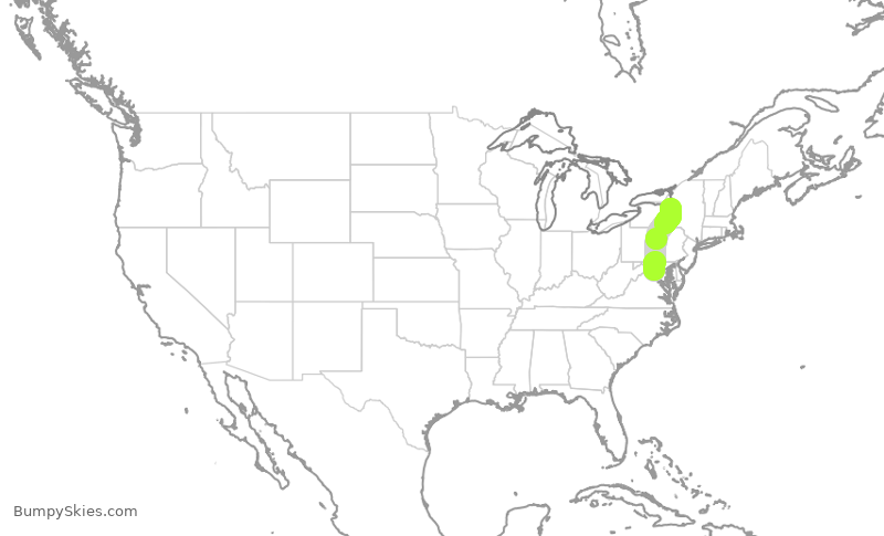 Turbulence forecast map for ASH6366, IAD to SYR