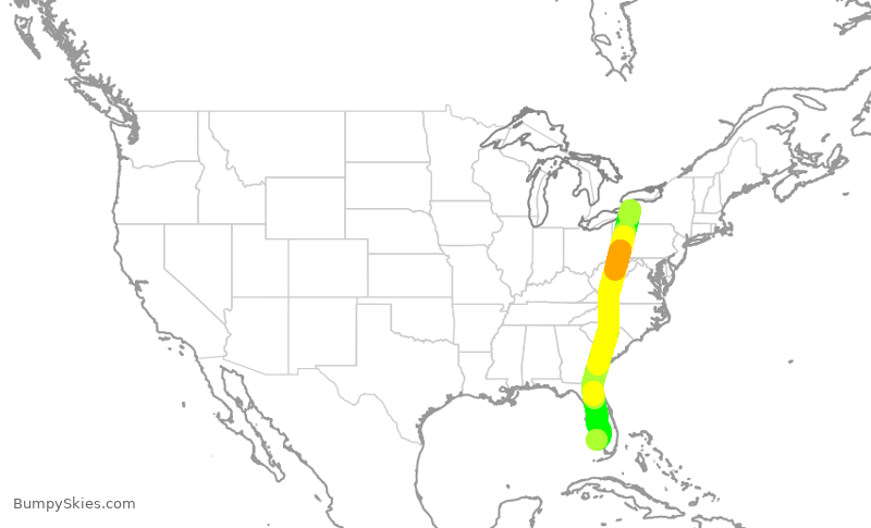 Turbulence forecast map for ASP501, BUF to APF