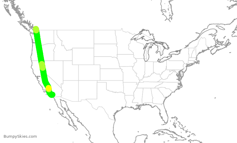 Turbulence forecast map for ASP531, CLD to CYPK