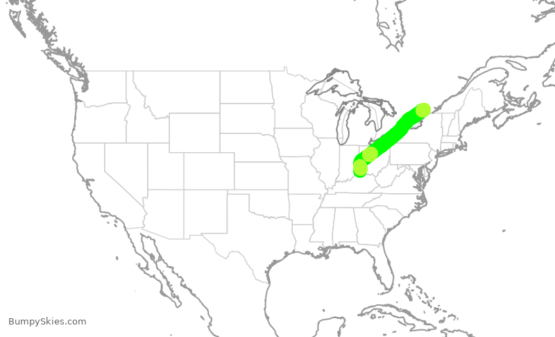 Turbulence forecast map for ASP531, CVG to YOW