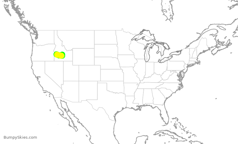 Turbulence forecast map for ASP556, BOI to SUN