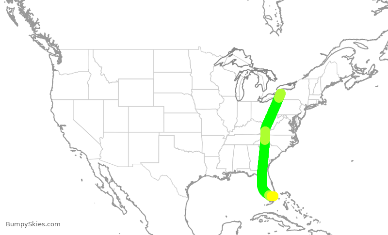 Turbulence forecast map for ASP556, BUF to FLL