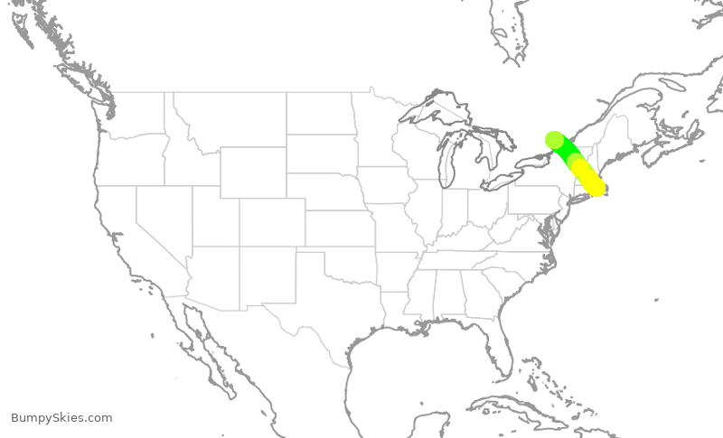 Turbulence forecast map for ASP556, EWB to YND