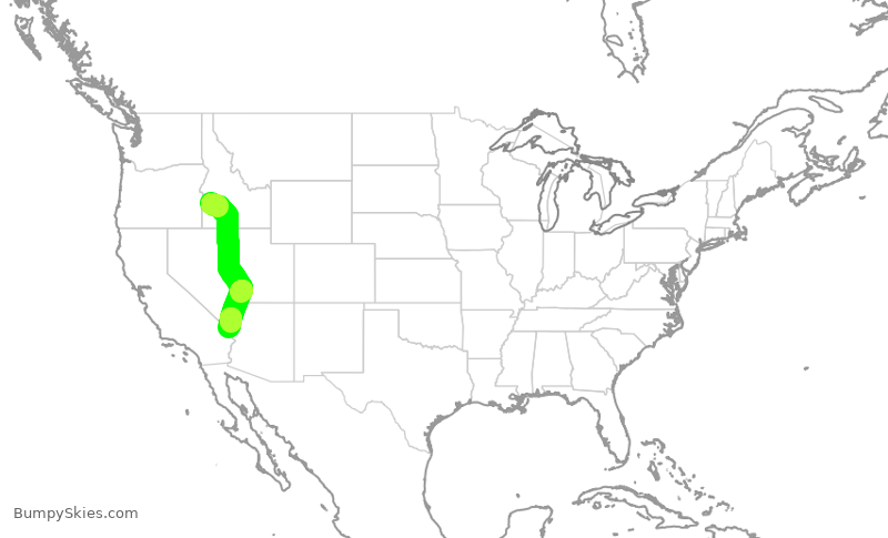Turbulence forecast map for ASP565, BOI to KIFP