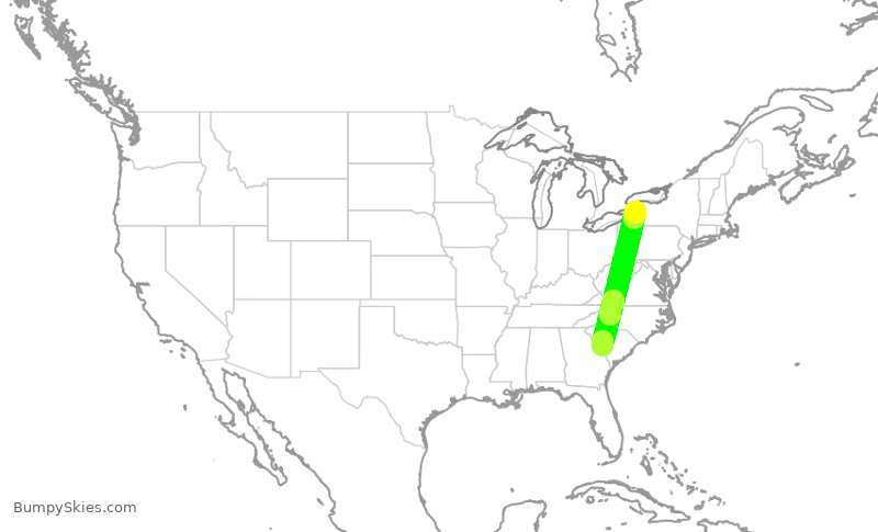 Turbulence forecast map for ASP565, BUF to AIK