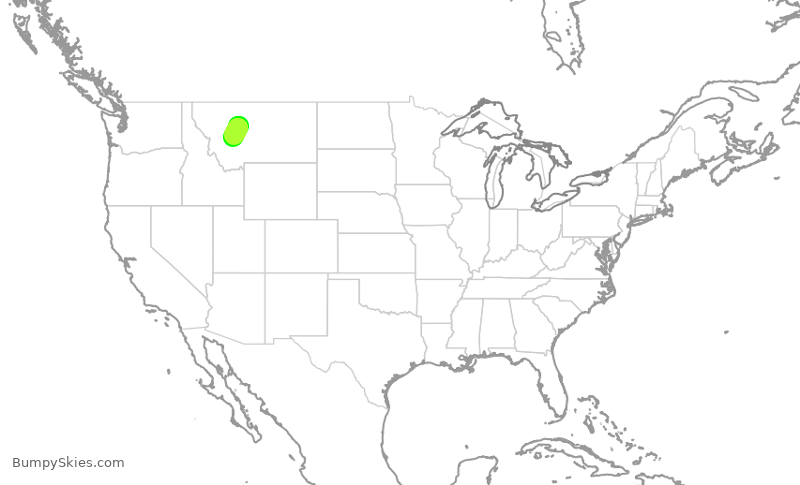 Turbulence forecast map for ASP574, GTF to HLN