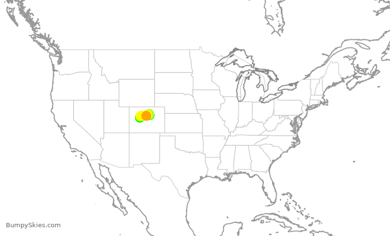 Turbulence forecast map for ASP642, APA to ASE