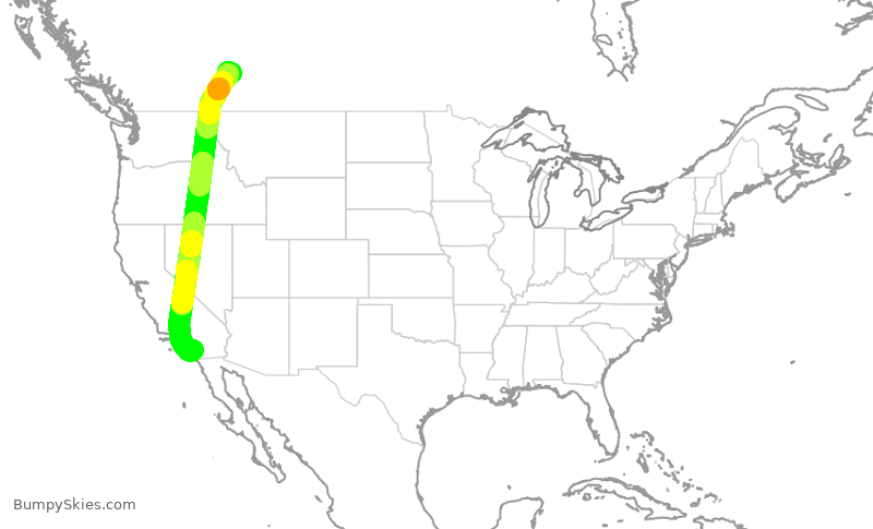 Turbulence forecast map for ASP668, CLD to YYC