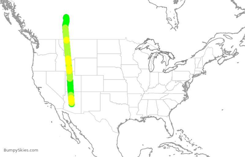 Turbulence forecast map for ASP680, SCF to YEG