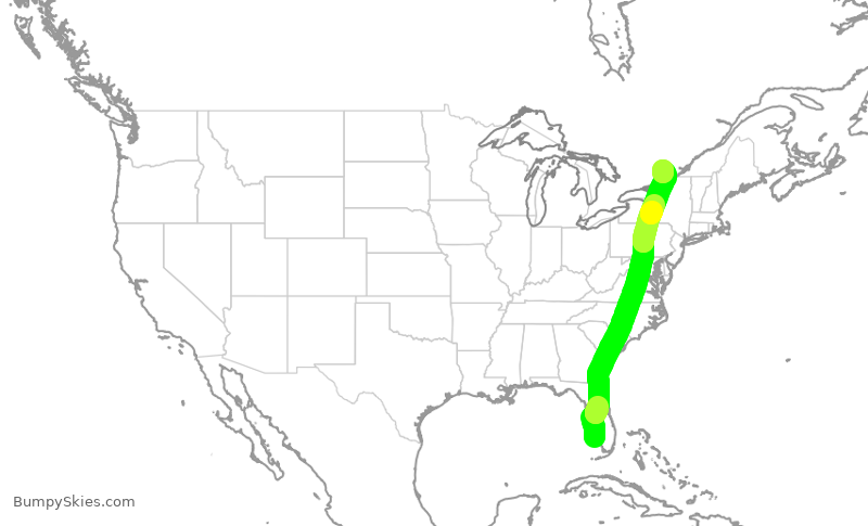 Turbulence forecast map for ASP716, APF to YOW